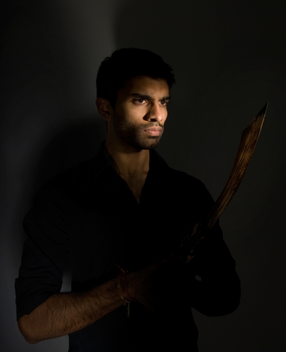 Photograph - portrait with painterly light, figure and sword